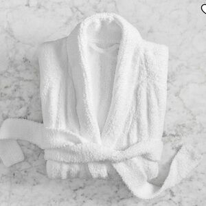 Pottery Barn Plush White Shawl Collar Bath Robe
